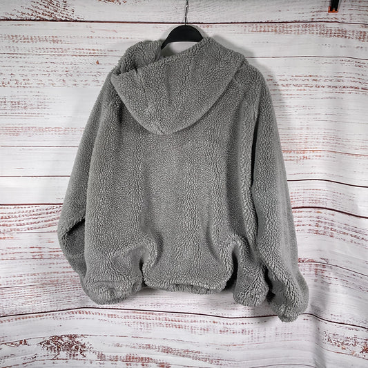 UGG Grey Fluffy Faux ShearlingHoodie Jacket - Size S/M
