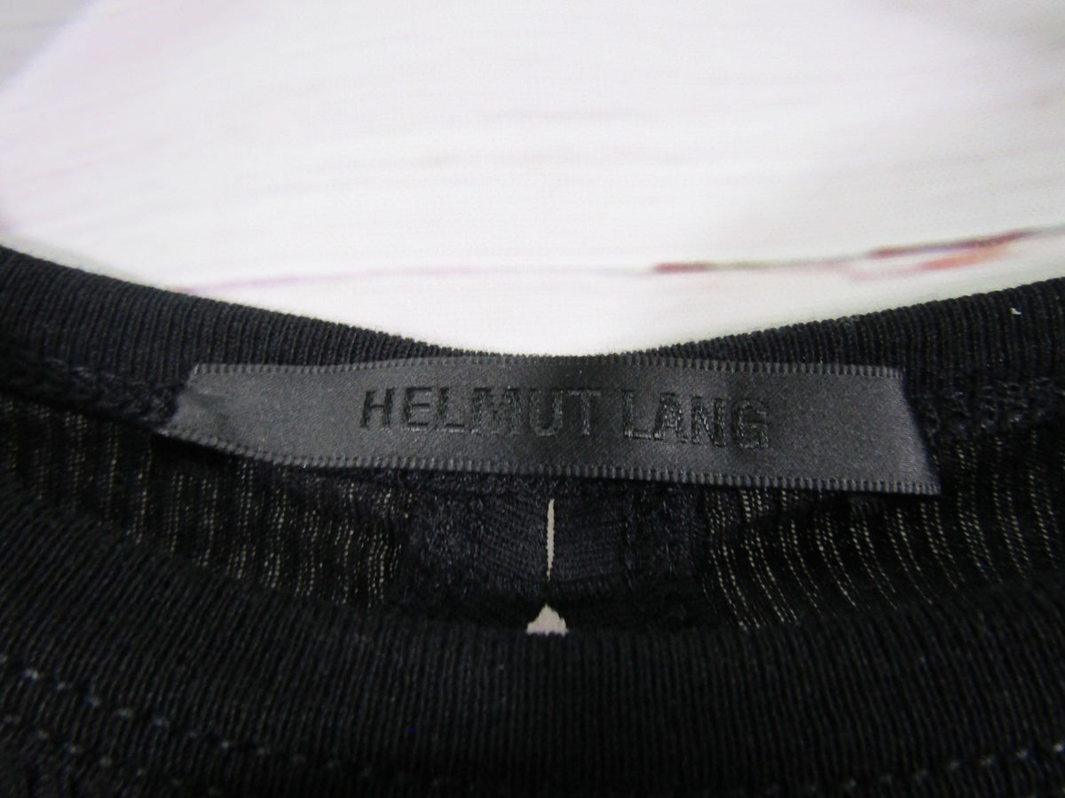 Helmut Lang Women's Black Long Sleeve Cutout Ribbed Top Size XS