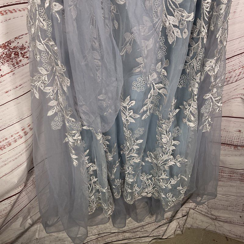 GLS by Gloria Elizabeth K GL1920 Blue Floral Hand Beaded Overskirt Gown Size 2XL