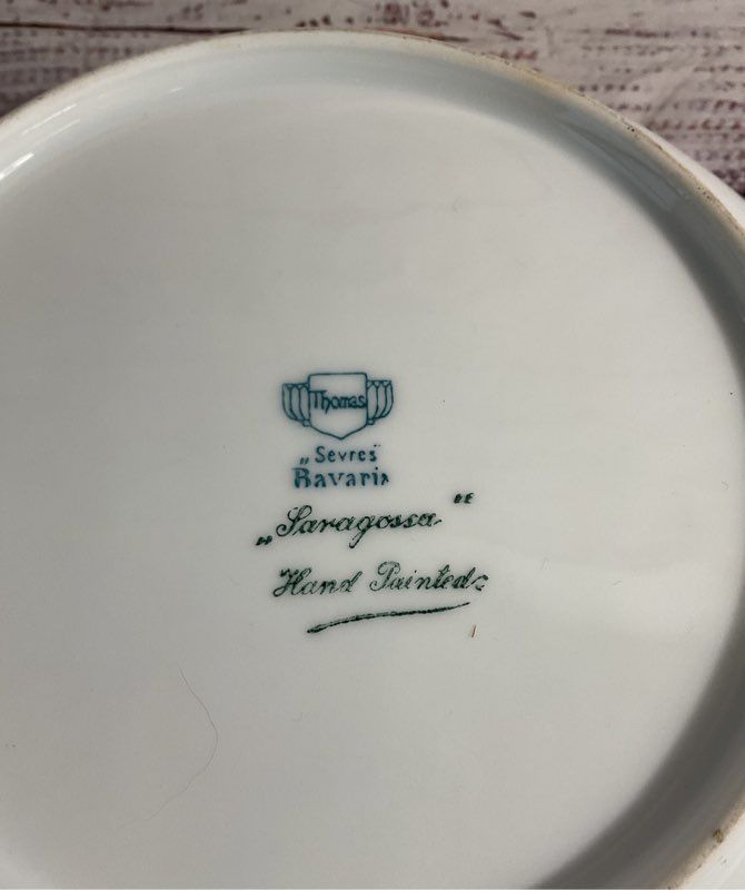 Vintage Thomas Sevres Bavaria Laragossa Hand Painted Apple Art Bowl