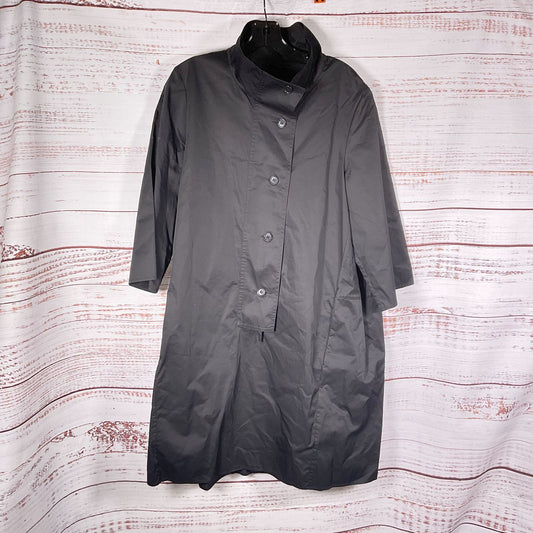 COS Voluminous Black Button Front Stand Collar Dress - Size 12