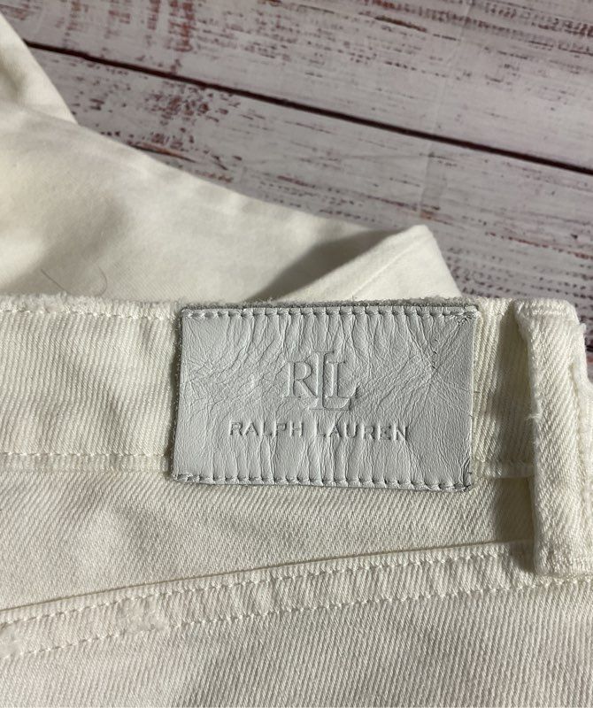 Ralph Lauren Distressed Mid-Rise Straight Ankle Jean Size 12 Women's