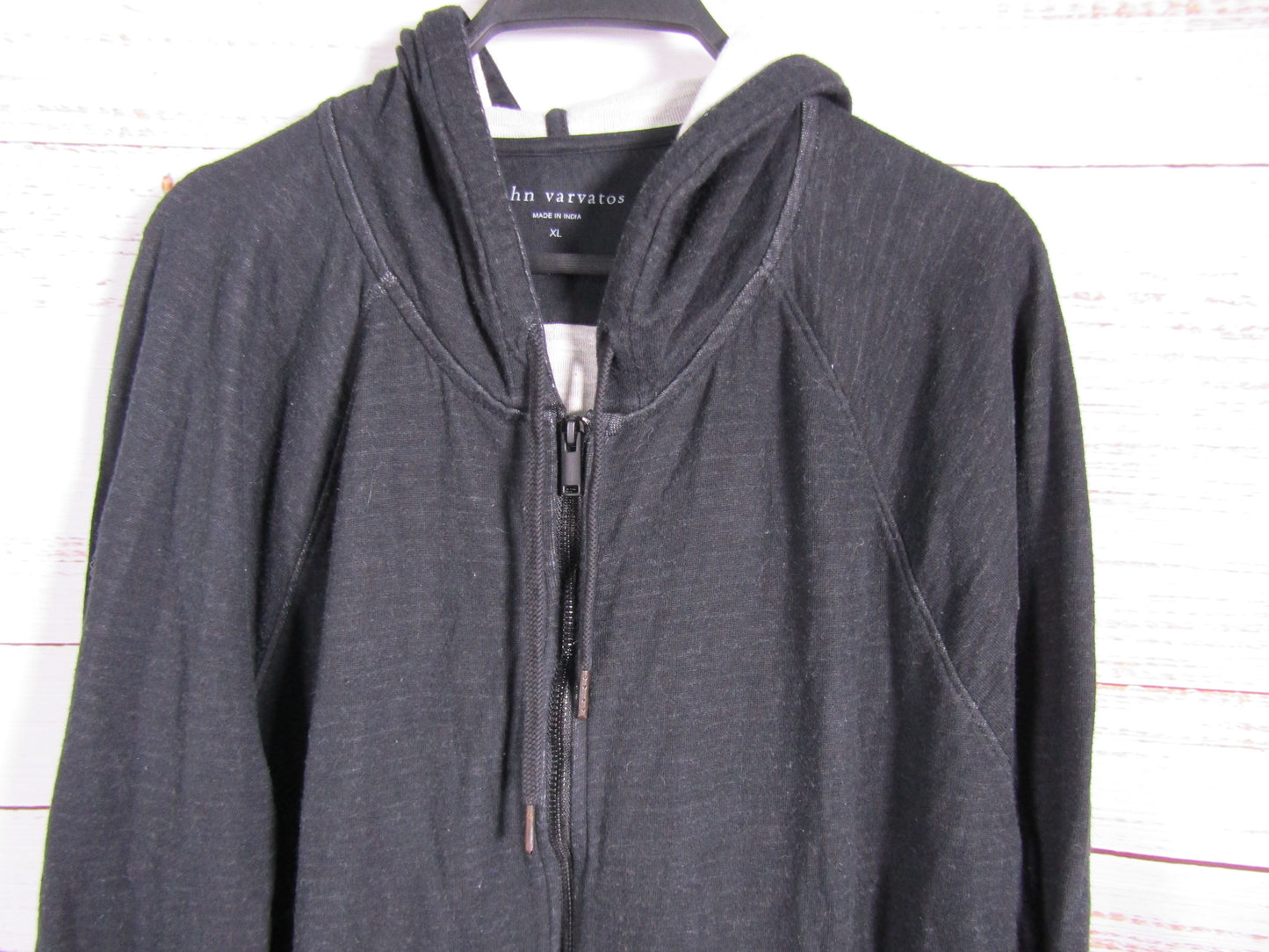 John Varvatos Providence Men's Black Cotton Blend Full Zip Sweater Size XL