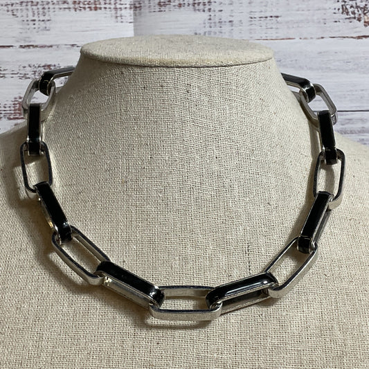 MARC JACOBS Gold Tone & Black Enamel Link Necklace- 19"