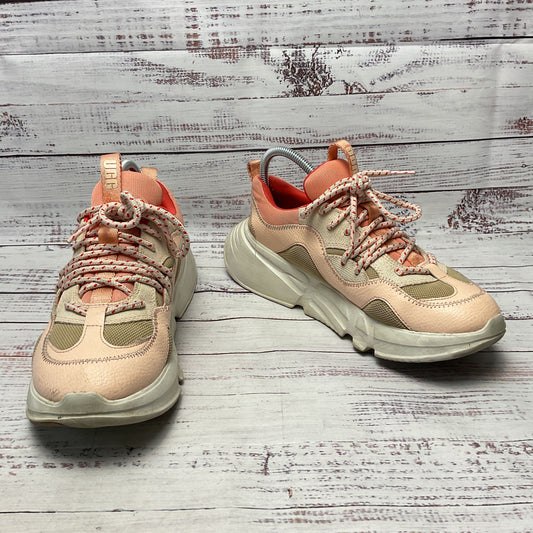 Ugg Calle Lace Sneaker Pink Leather Shoe Women Size 8