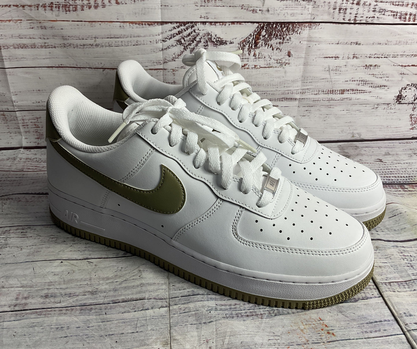 Nike Air Force 1 '07 FJ4146-110 Sneakers White Neutral Olive 10.5
