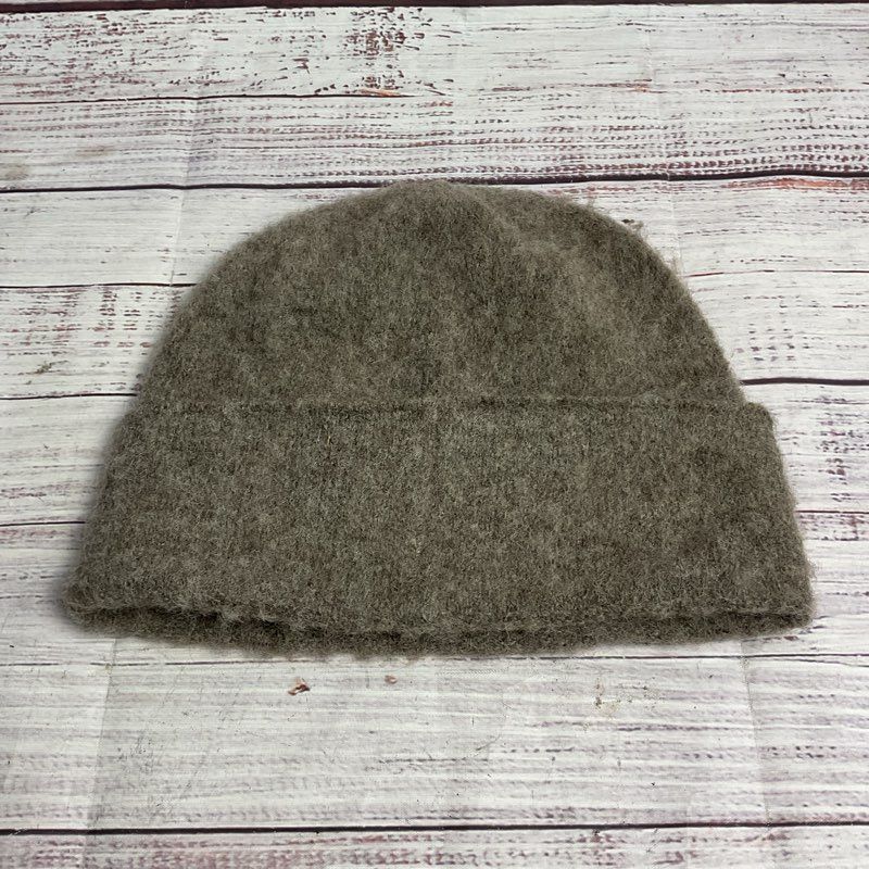 Represent England Gray Textured Knit Wool Blend Beanie Hat