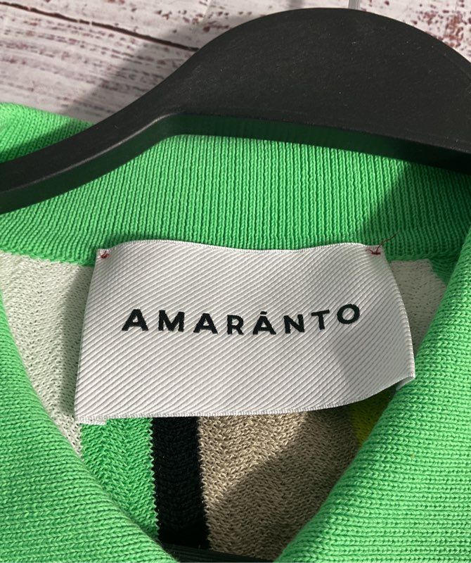Amaranto Womens Multicolor Striped Buttoned Collared Shirt Linen Blend XXL Italy
