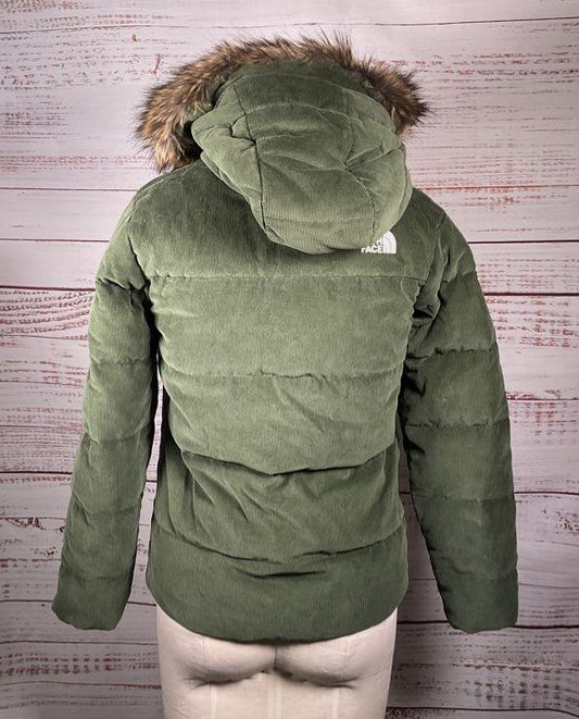 The North Face Girls' Faux Fur Hood Puffer Jacket Green XL