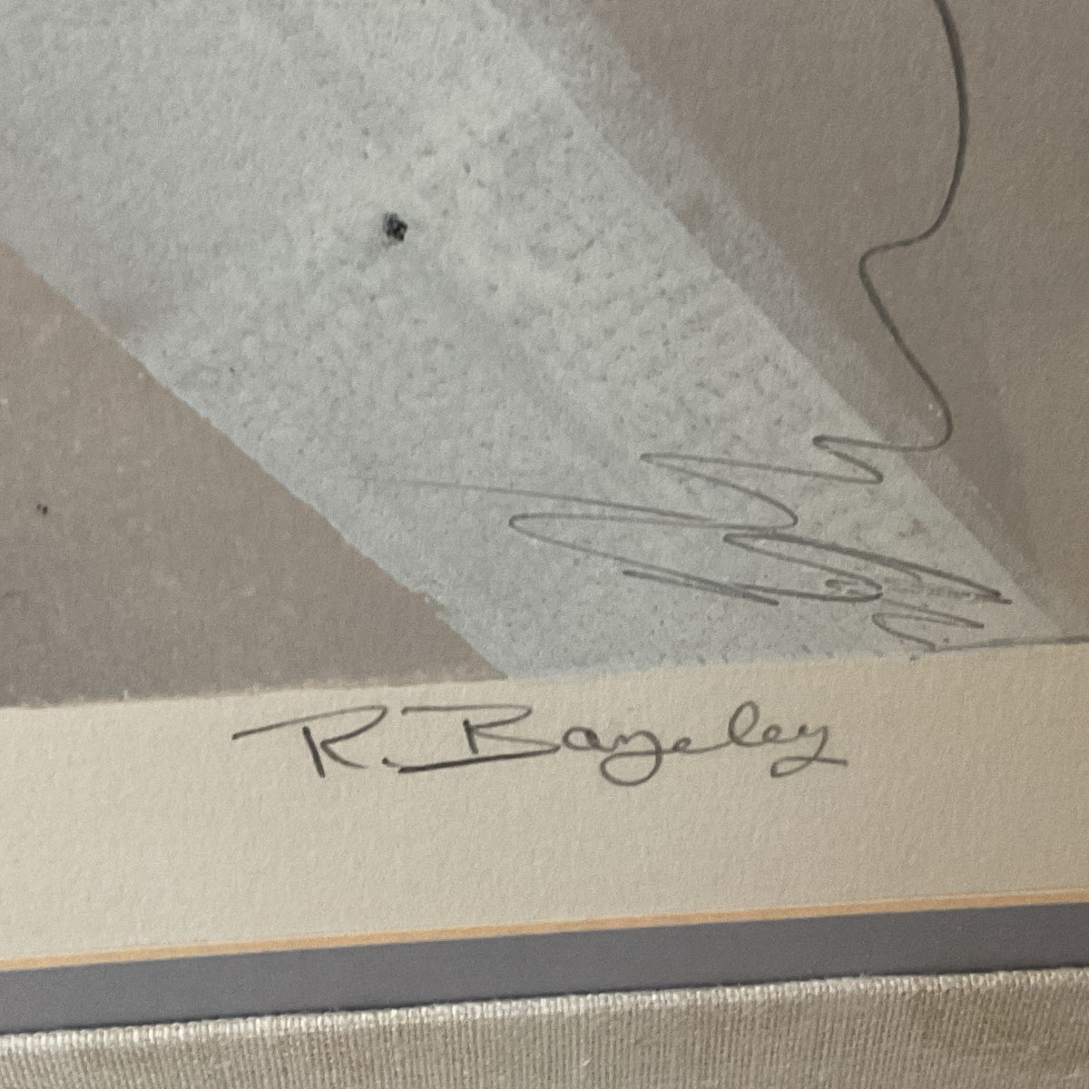Signed VTG. 1/1 R. BAYELEY "Leaf Again" 2 Abstract Artwork- FRAMED 36.5" X 46"