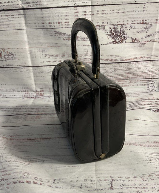 Vintage Ronay Women's Patent Leather Black & Brown Mini Purse