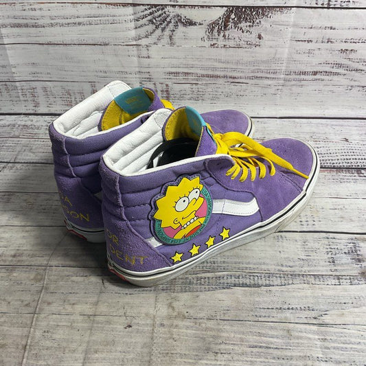 VANS X The Simpsons Lisa for President Purple Skate Hi Top Size 7.5 M/9 W Shoes