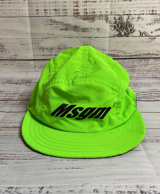 MSGM Milano Neon Green Flat Bill Adjustable Hat Men's NWT RETAIL: $945