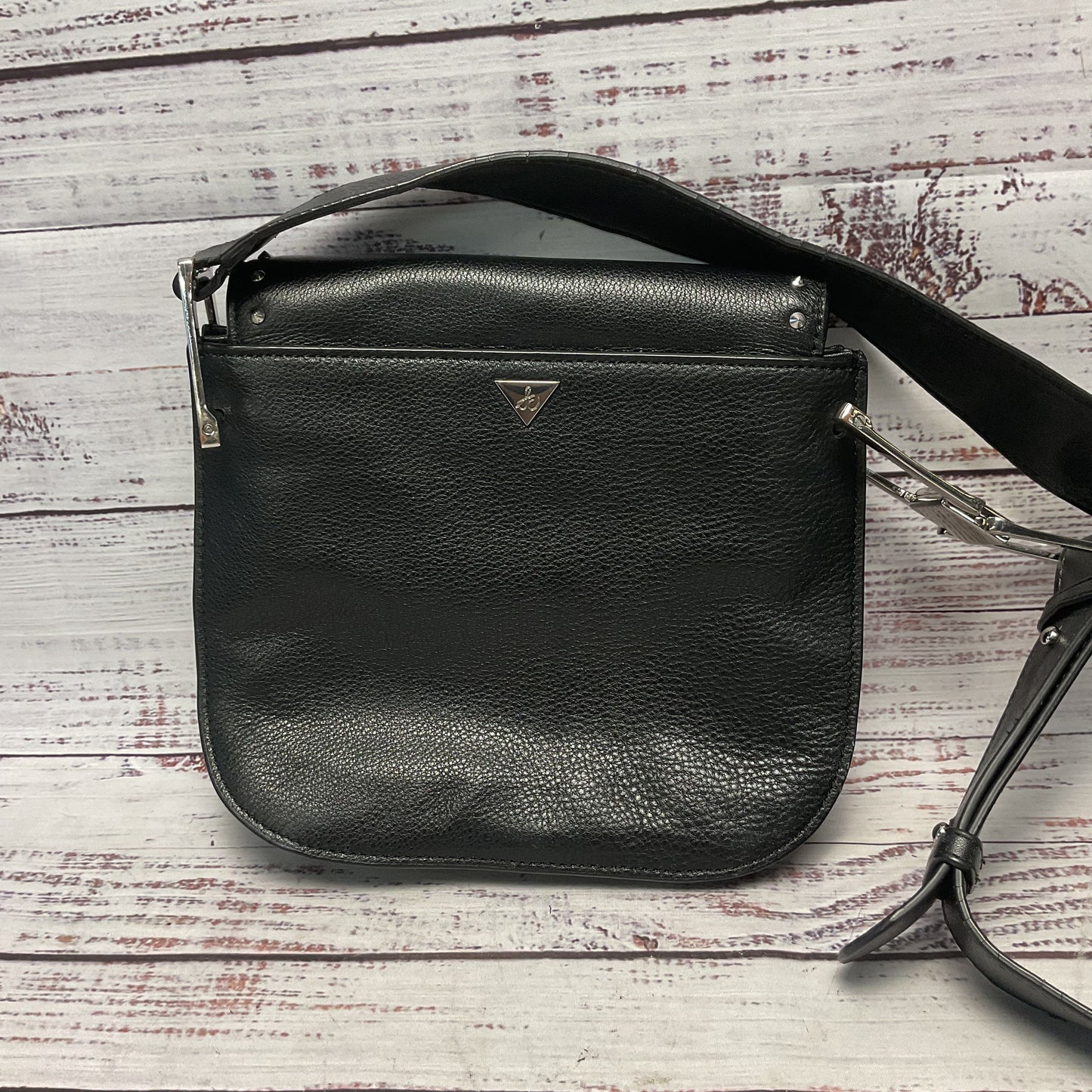 Sam Edelman Renee Black Studded Leather Crossbody Saddle Bag Purse Missing Screw