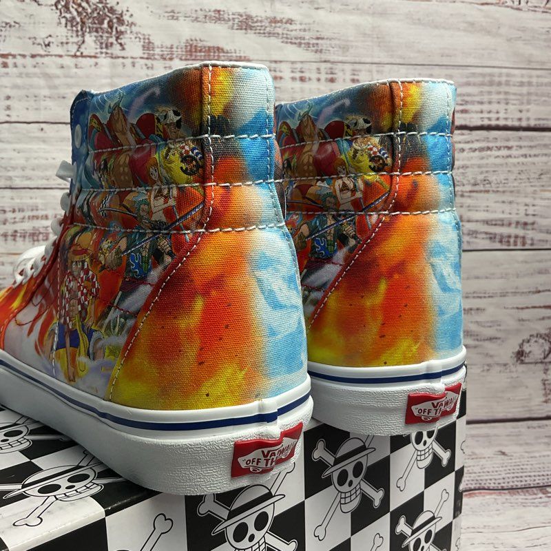 Vans x One Piece Punk Hazard Sk8-Hi 2022 Graphic Print Sneakers Size 9 M/10.5 W