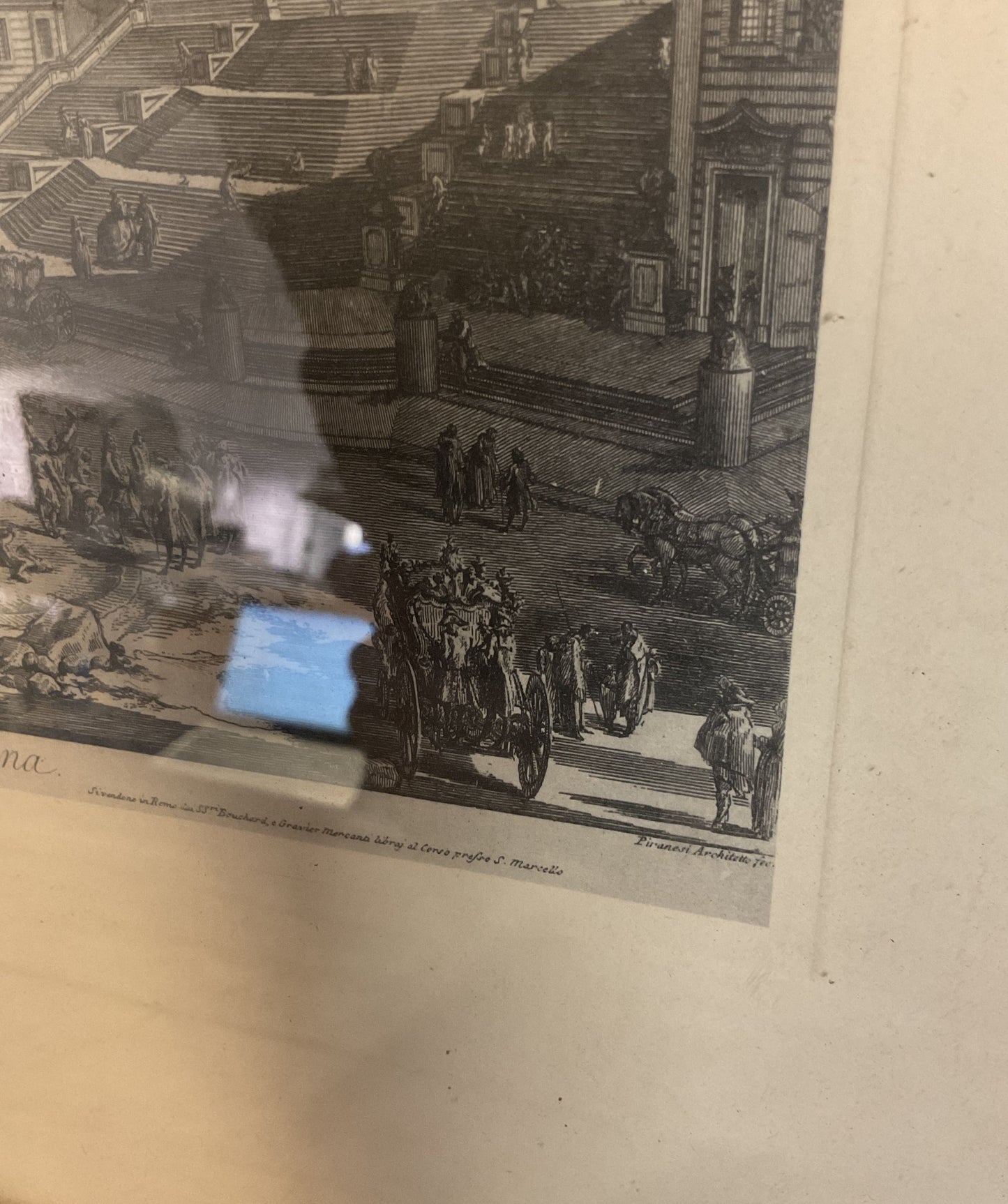 Veduta Di Piazza Di Spagna Etching Print by Giovanni Battista Piranesi Framed