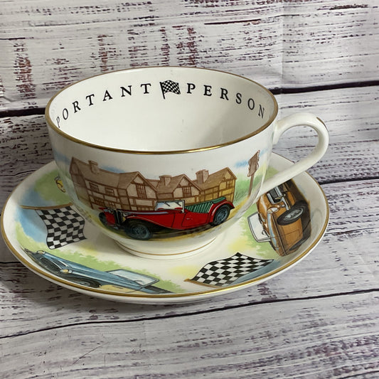 ROYAL WORCESTER VIP Breakfast Cup & Saucer- Race Cars
