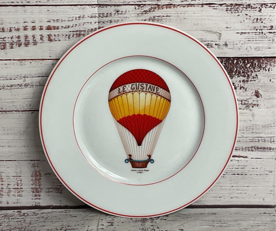 Rochard Limoges France Balloons Set of 7 Mugs & Plates Multicolor