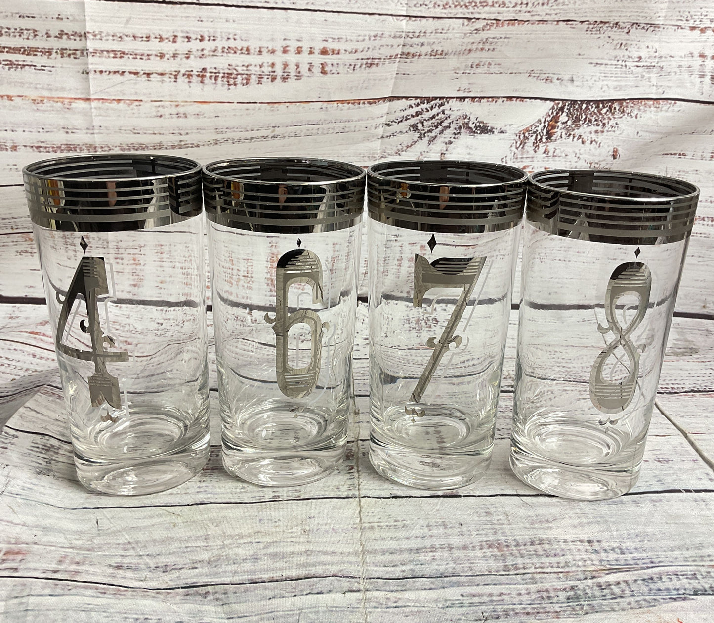 Colony Glass By The Numbers Set of 7 Highball Tumblers Clear