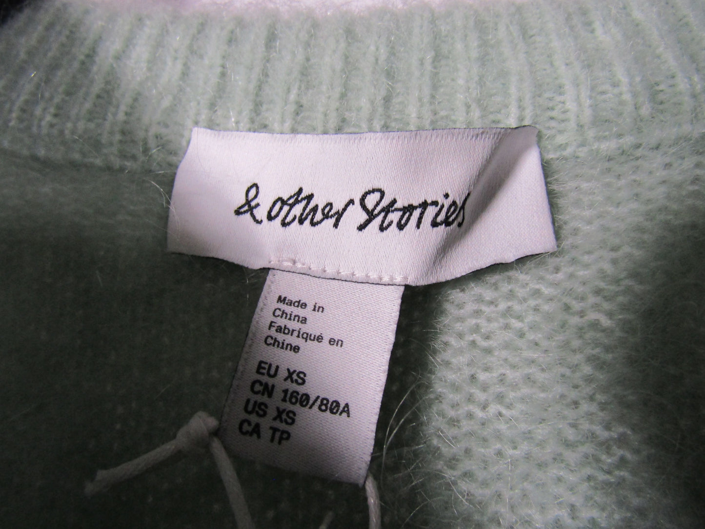 & Other Stories Women's Green Mohair Wool Blend Pullover Sweater Size XS