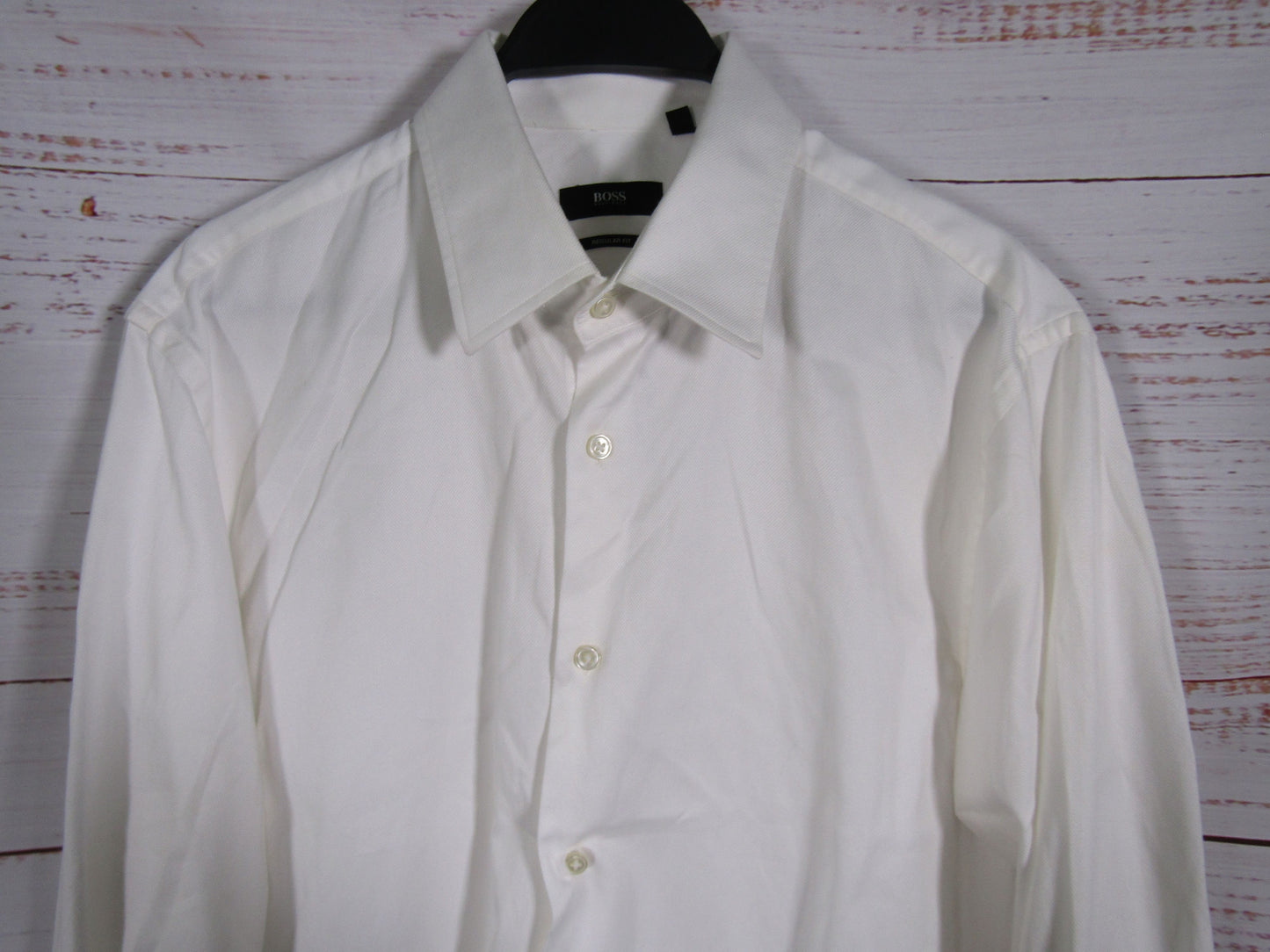 Hugo Boss Lawrence Men's White Long Sleeve French Cuff Shirt Size 16.5