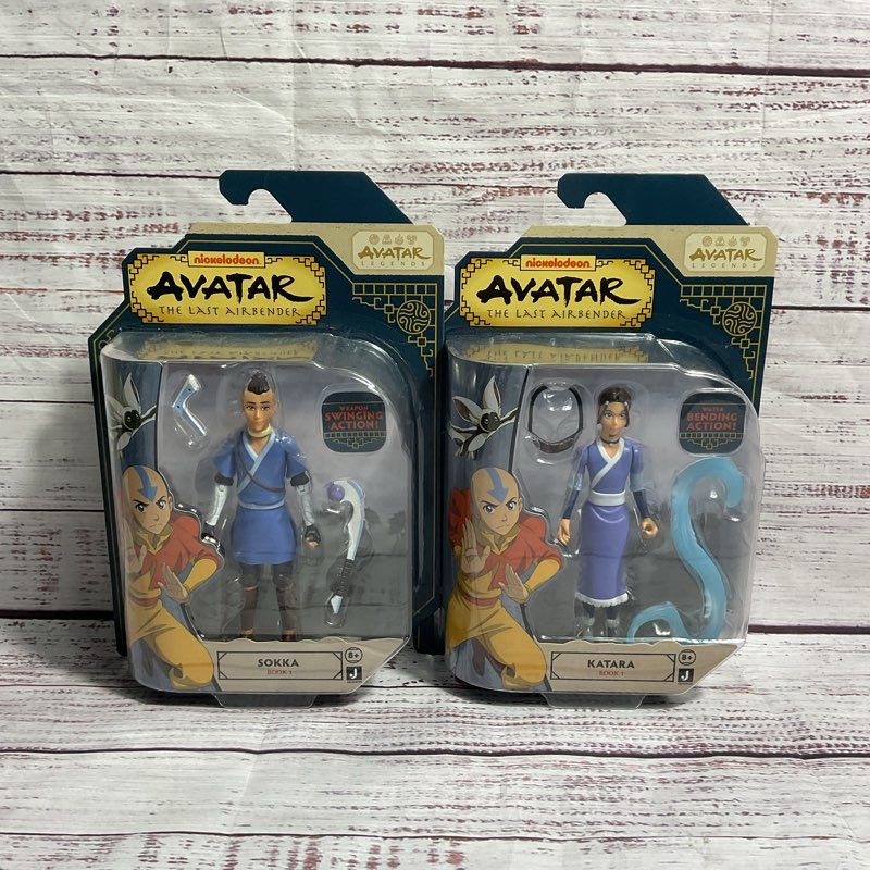 Nickelodeon Avatar The Last Airbender Katara/Sokka Book 1 Jazwares Figure Bundle