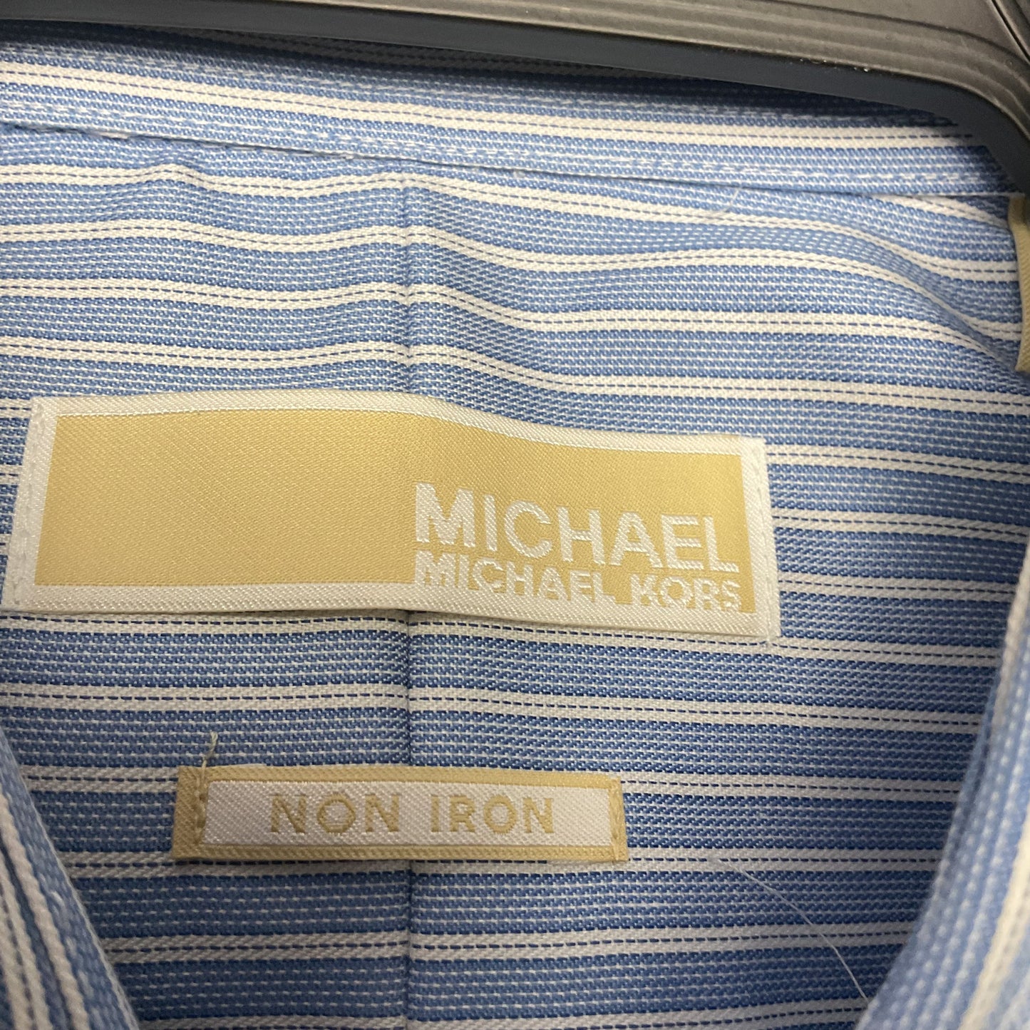 Michael Kors Blue Hawaiian White Button Up Long Sleeve Shirt Size 15.5 32/33 New