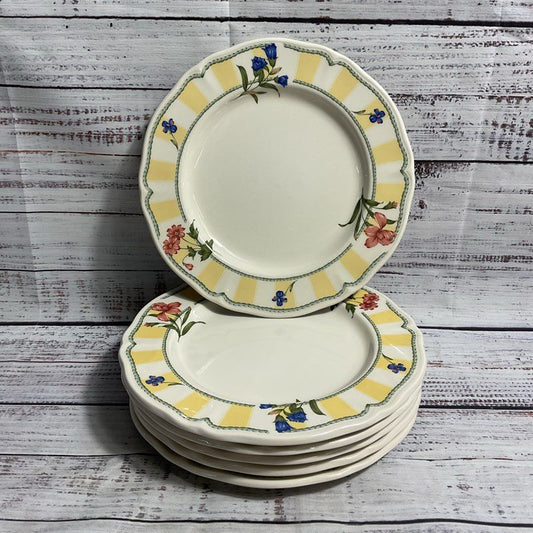 Homecraft By Noritake 9212 Summer Estate Set Of 6 Floral Salad Plates 8.5"