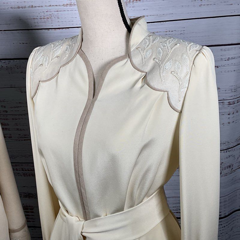 S. BALIAN DESIGNS 2pc. Women's Embroidered Belted Dress & Coat SEE MEASUREMENTS