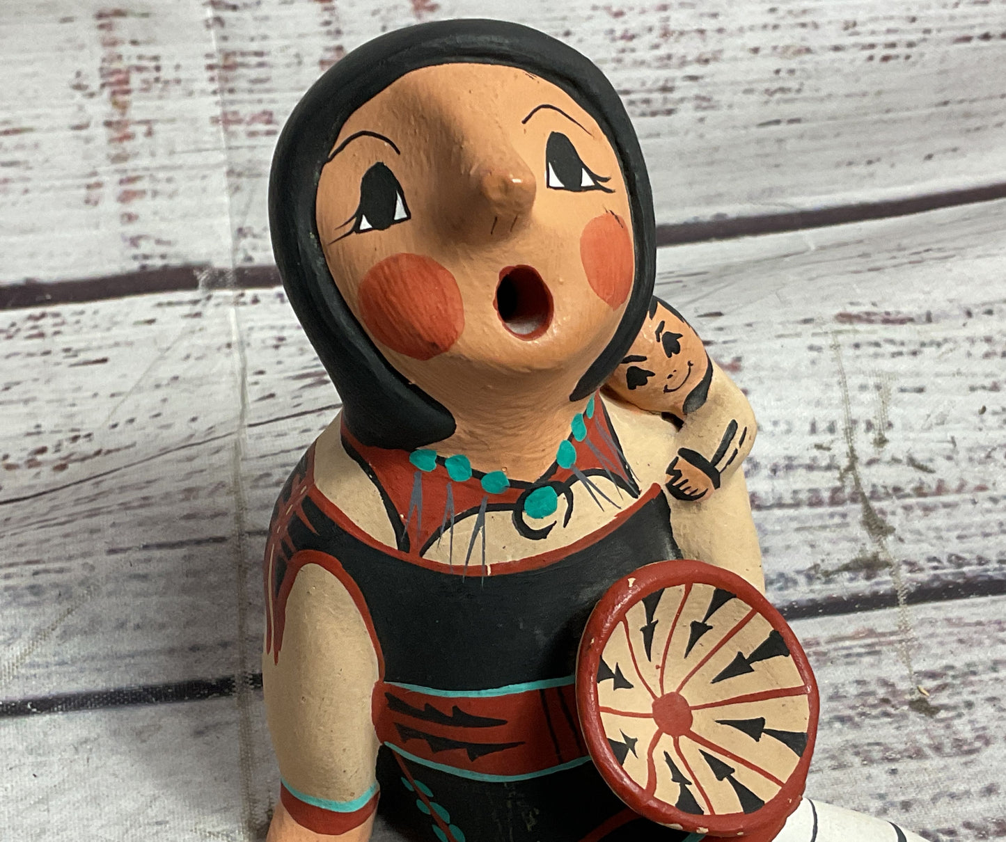 Jemez Pueblo Diane Lucero Native American Storyteller Figurine Multicolor