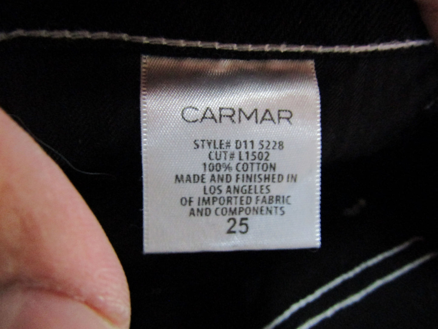 Carmar Women's Black Cotton Cut Off Denim Shorts Size 25