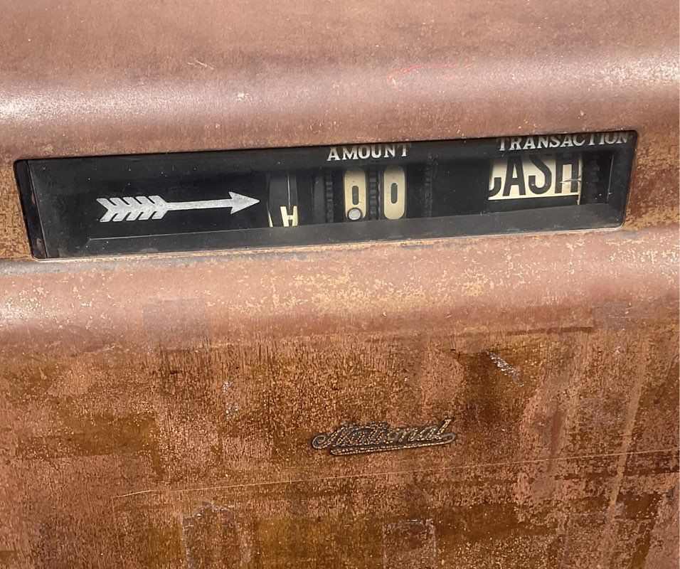 National Company Vintage Antique 21" Tall Cash Register Brown