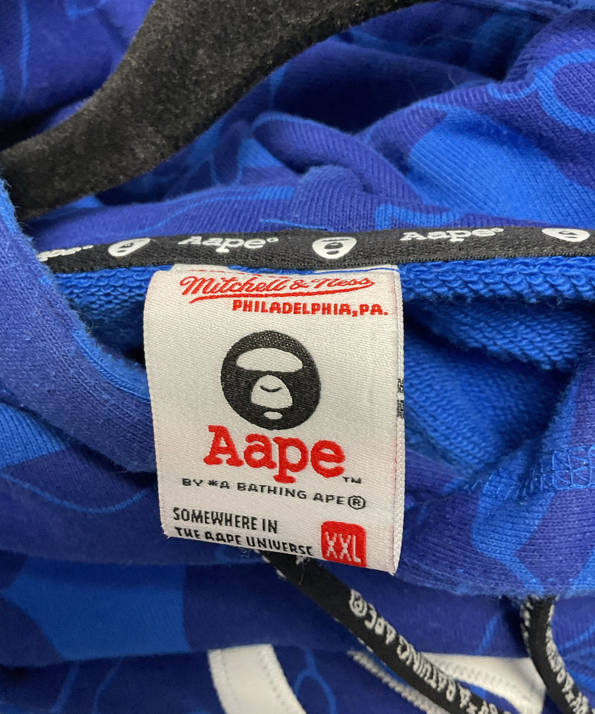 Aape Bathing Ape Bape x Mitchell & Ness Blue LA Clippers Hoodie Jacket Size XXL