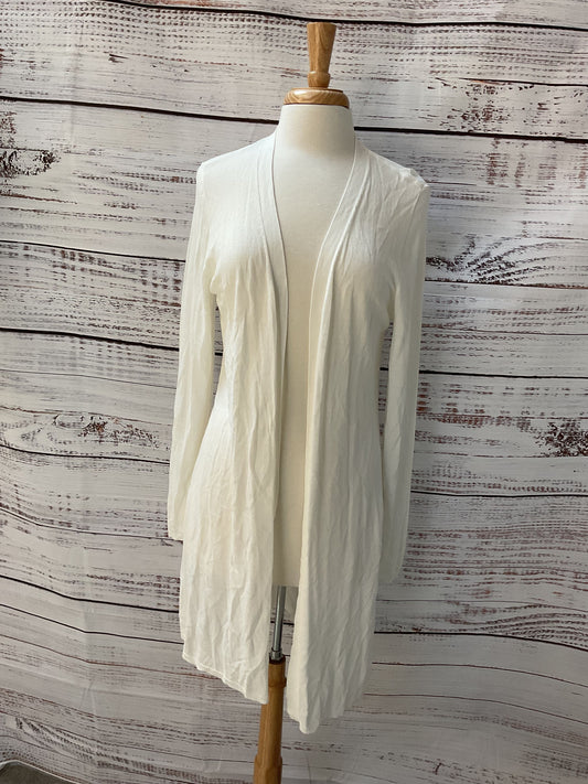 White House Black Market White Long Sleeve Long Cardigan Sweater - Size L New