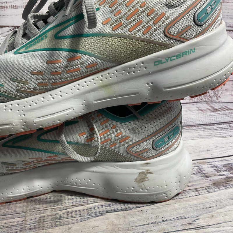 Brooks Glycerin 20 Grey Mesh Running Sneaker Women's Size 10 US