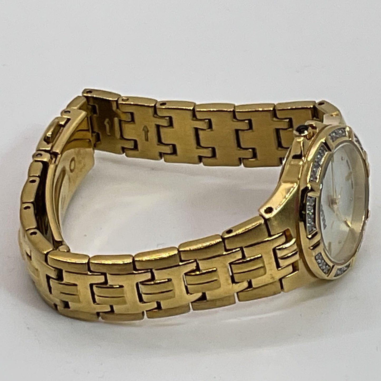 PULSAR Diamond Accent MOP Dial Ladies Gold Tone Watch- 6" (NEEDS BATTERY)