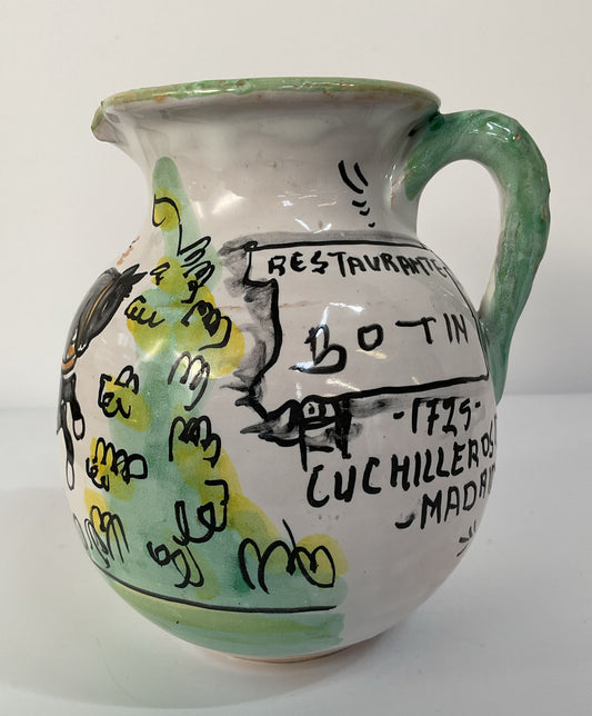 Vintage Santa Fe Puente Pottery Restaurante Botin Handcrafted Ceramic Pitcher
