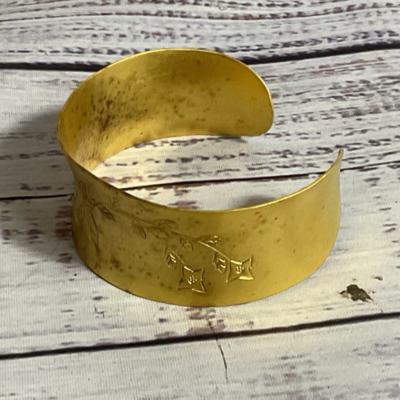 SATYA Sterling Silver Etched Cuff 6.75" Bracelet- 25.60g