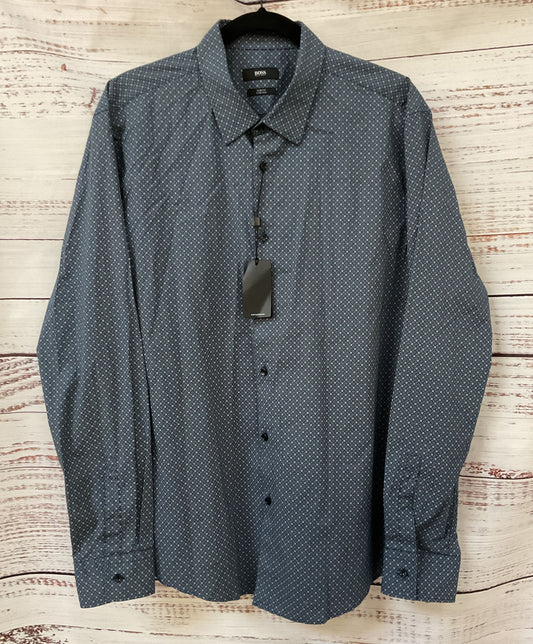 Hugo Boss Men's Blue Button Down Slim Fit Dress Shirt Size XL