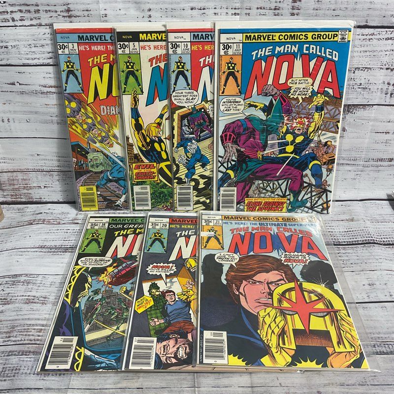 Lot Of 7 Vtg. Man Called Nova Marvel Comics 3 5 11 16 20 21 Ungraded