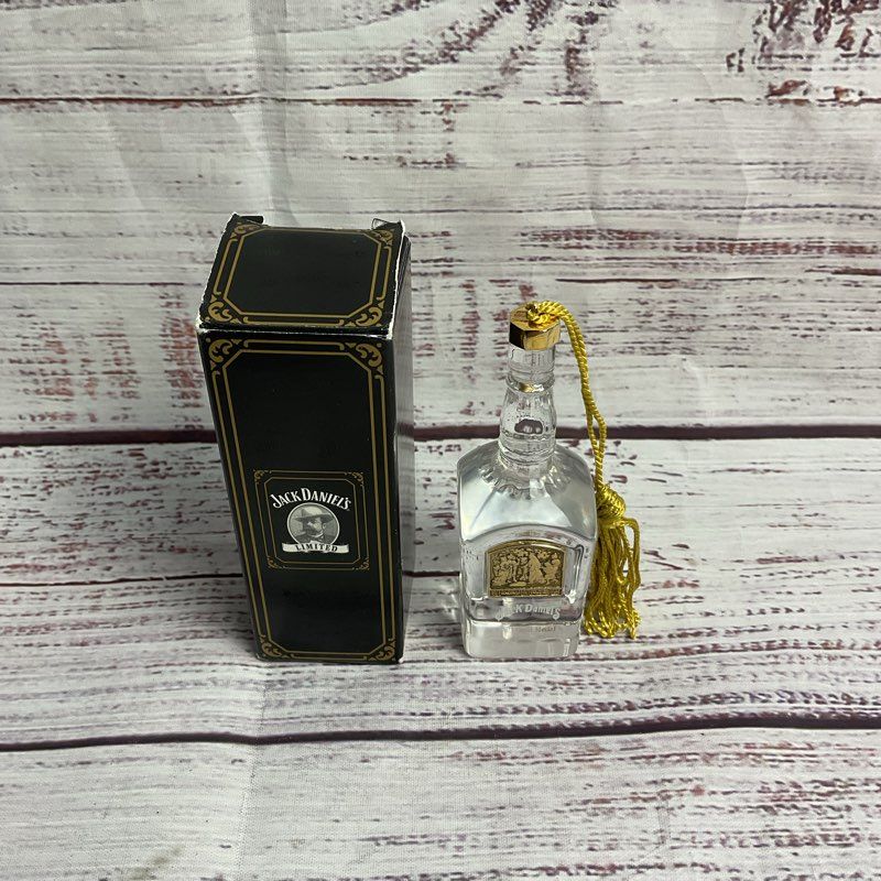 NOB Jack Daniels Gold Medal Crystal Bottle 4" Christmas Tree Ornament