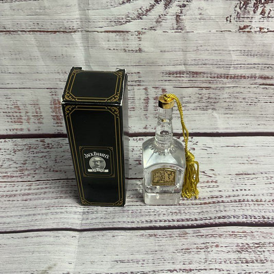 NOB Jack Daniels Gold Medal Crystal Bottle 4" Christmas Tree Ornament