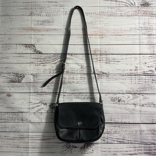 Authentic Coach F23663 Black Leather Shoulder Strap Crossbody Purse