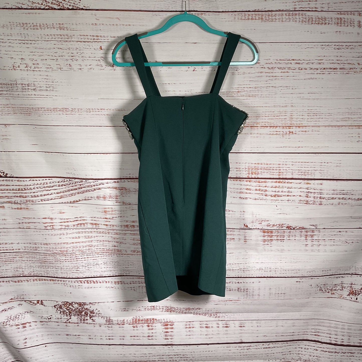 Simkhai Lenny Emerald Green Rhinestone Mini Dress - Size 10