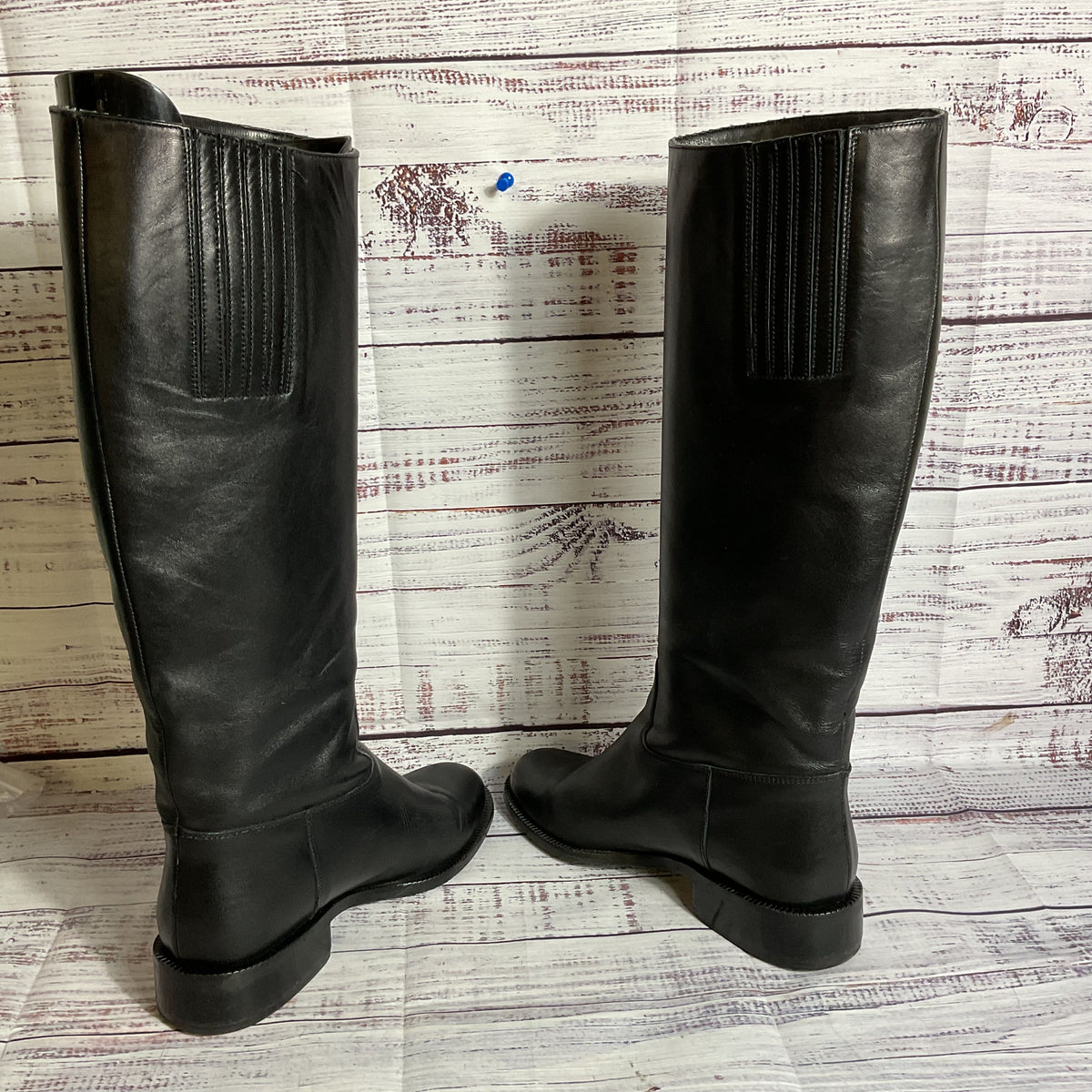 SUDINI Women's Black Leather Tall Boots- SZ 6