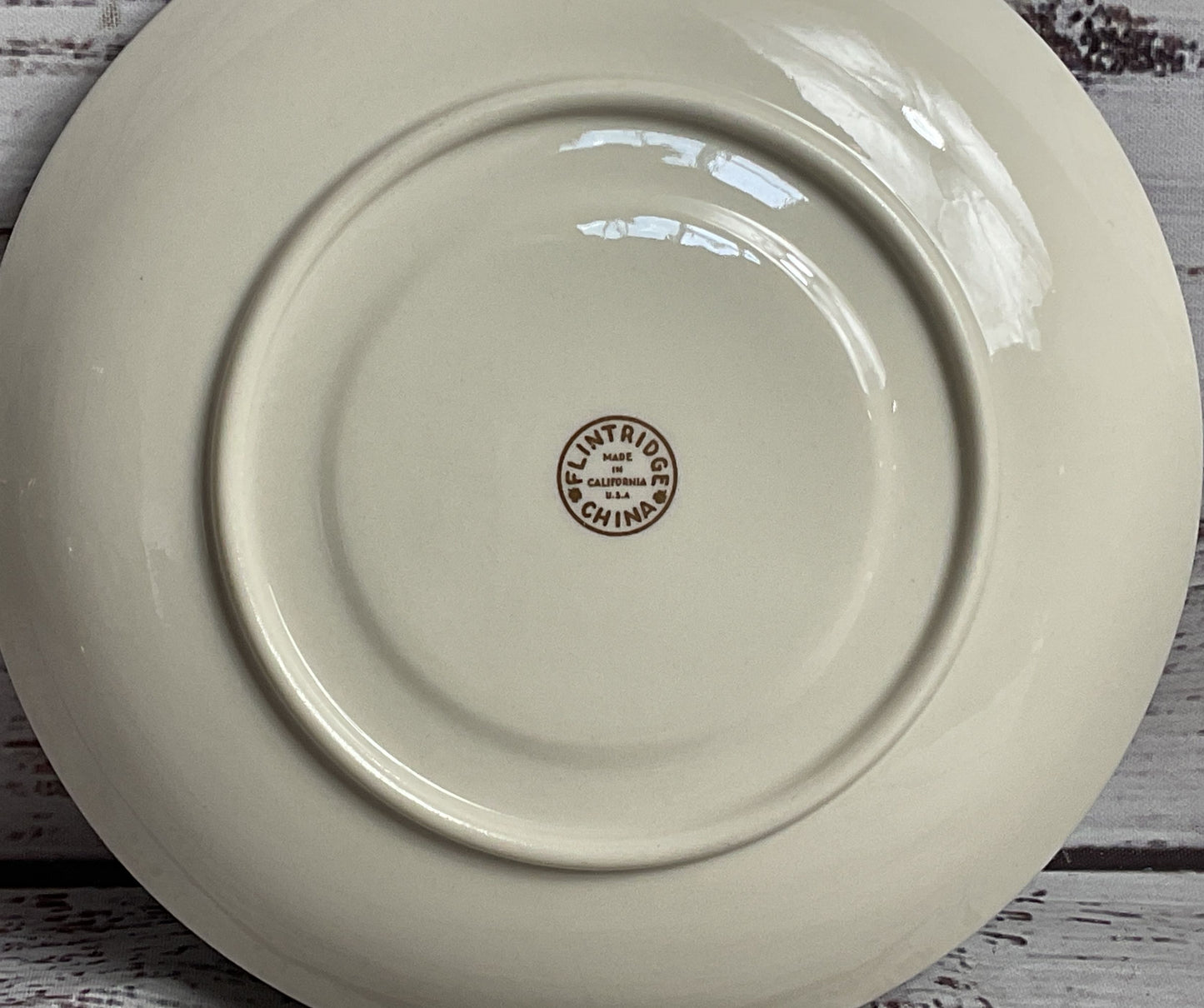 Flintridge Set of 8 Sylvan Soup Bowl Plates Teal Green Gold Trim