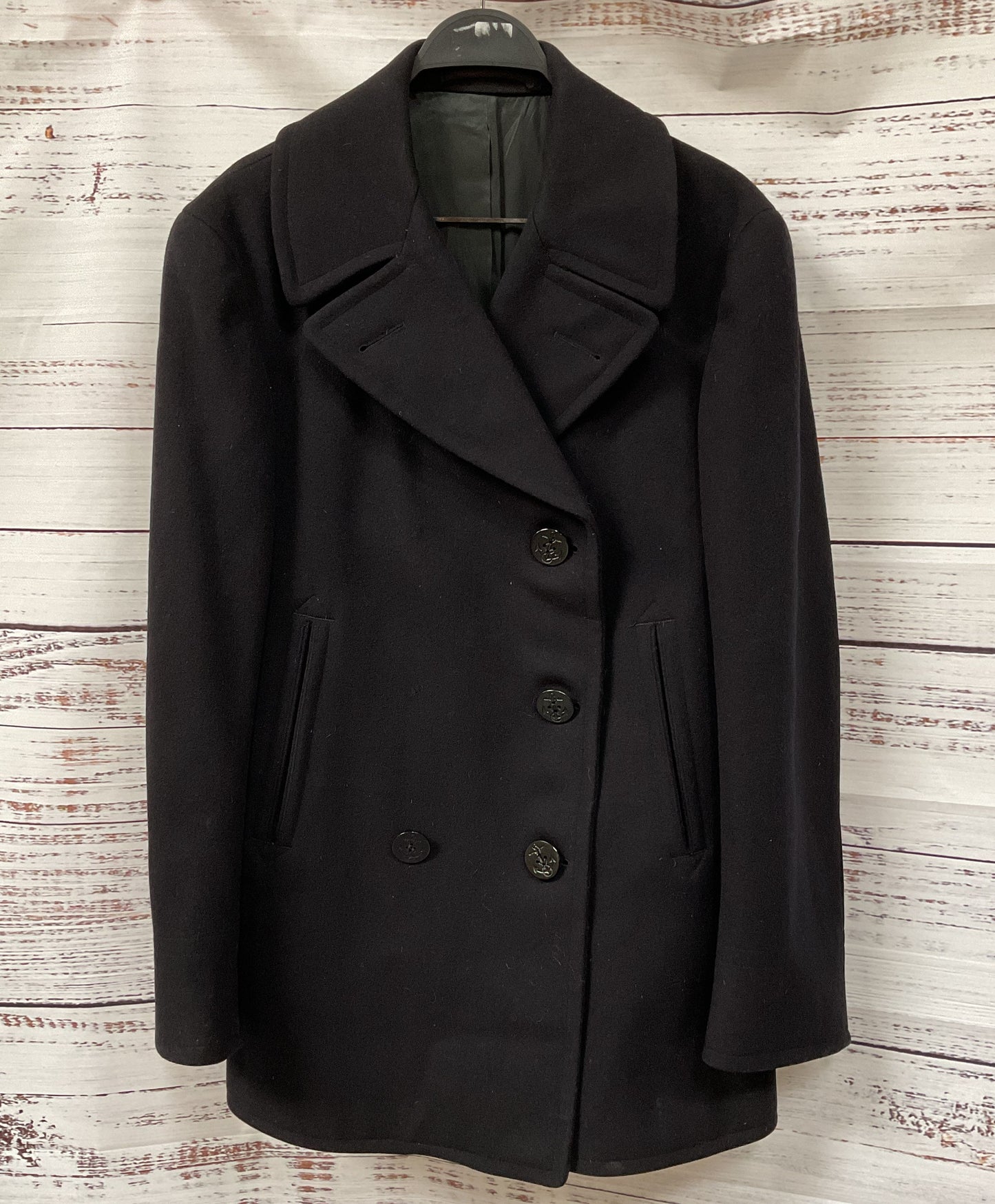 Vintage Clothing Supply Office Navy Surplus Wool Pea Coat Jacket Size 38