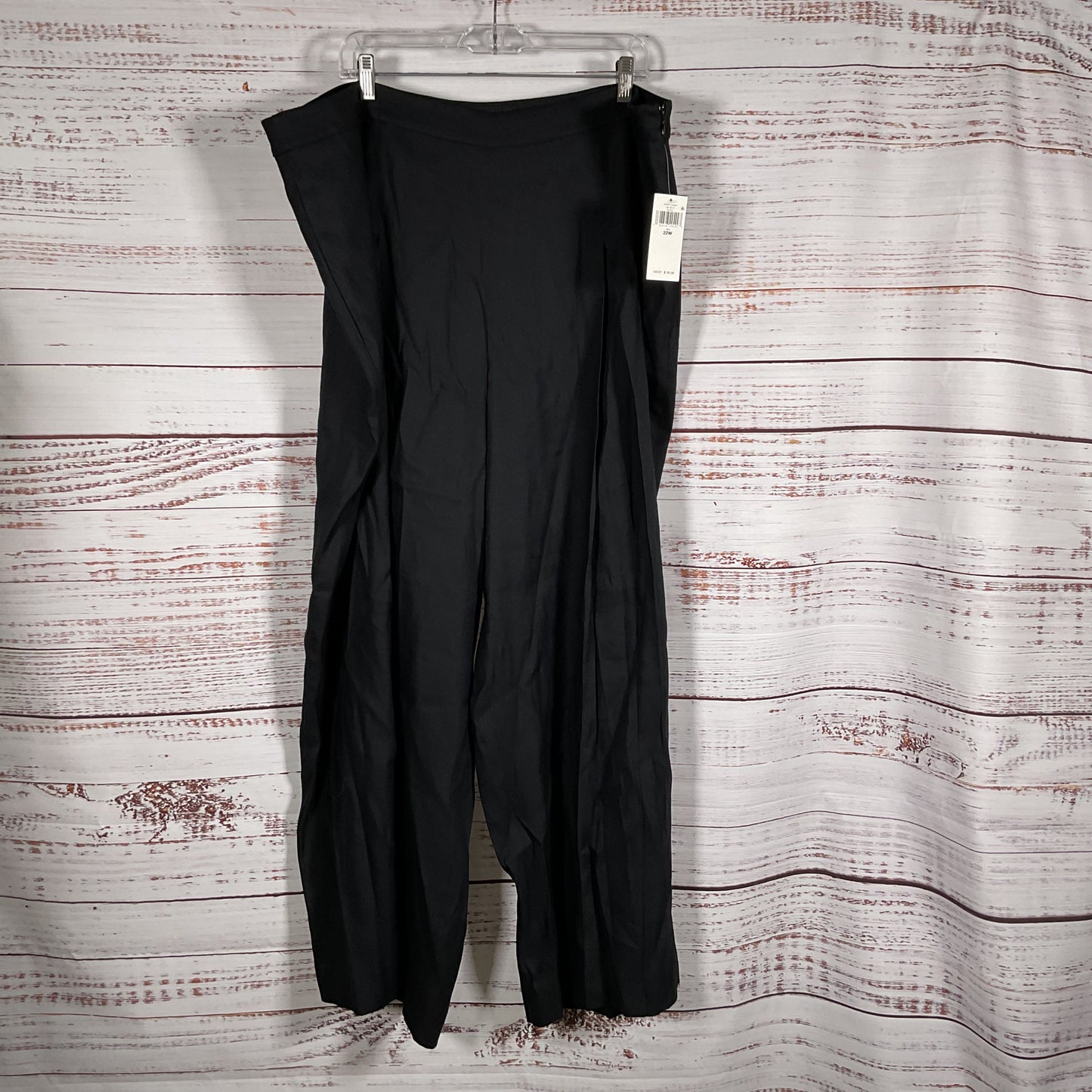 NWT LAUREN by RALPH LAUREN Black Label Women's Black Side Zip Pants- SZ 22W