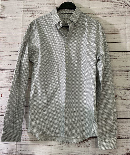 NWT Men's IKKS White Slim Fit Stretch Shirt Size S Retail $135