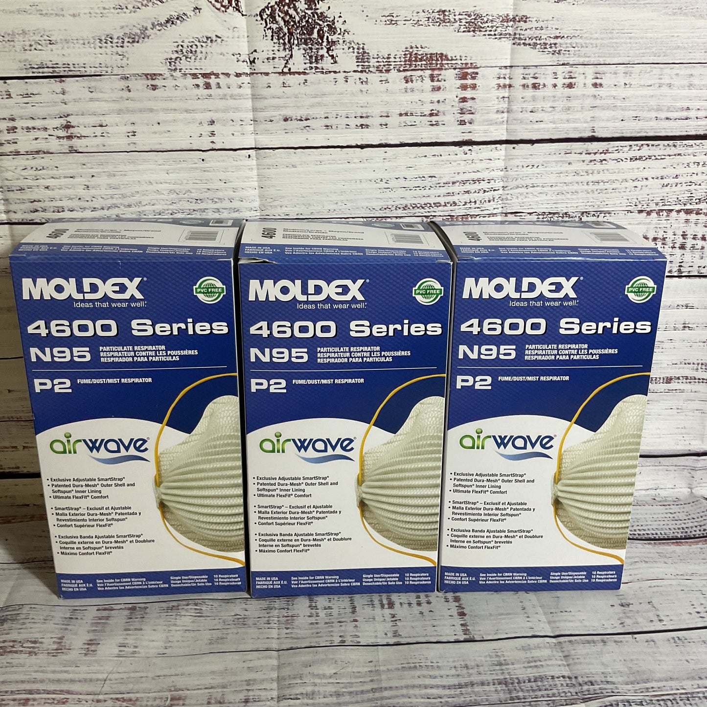 NEW Set of 3 Boxes MOLDEX 4600 Series P2 N95 Masks- 10 per Box (3 OF 4)